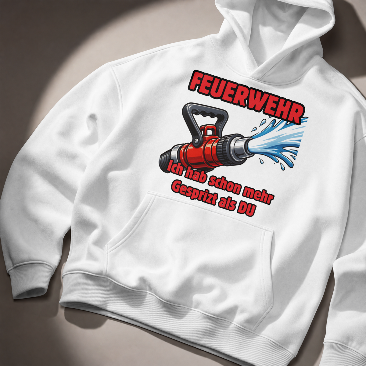 Feuerwehr Hoodie „Strahlrohr“ mit Spruch