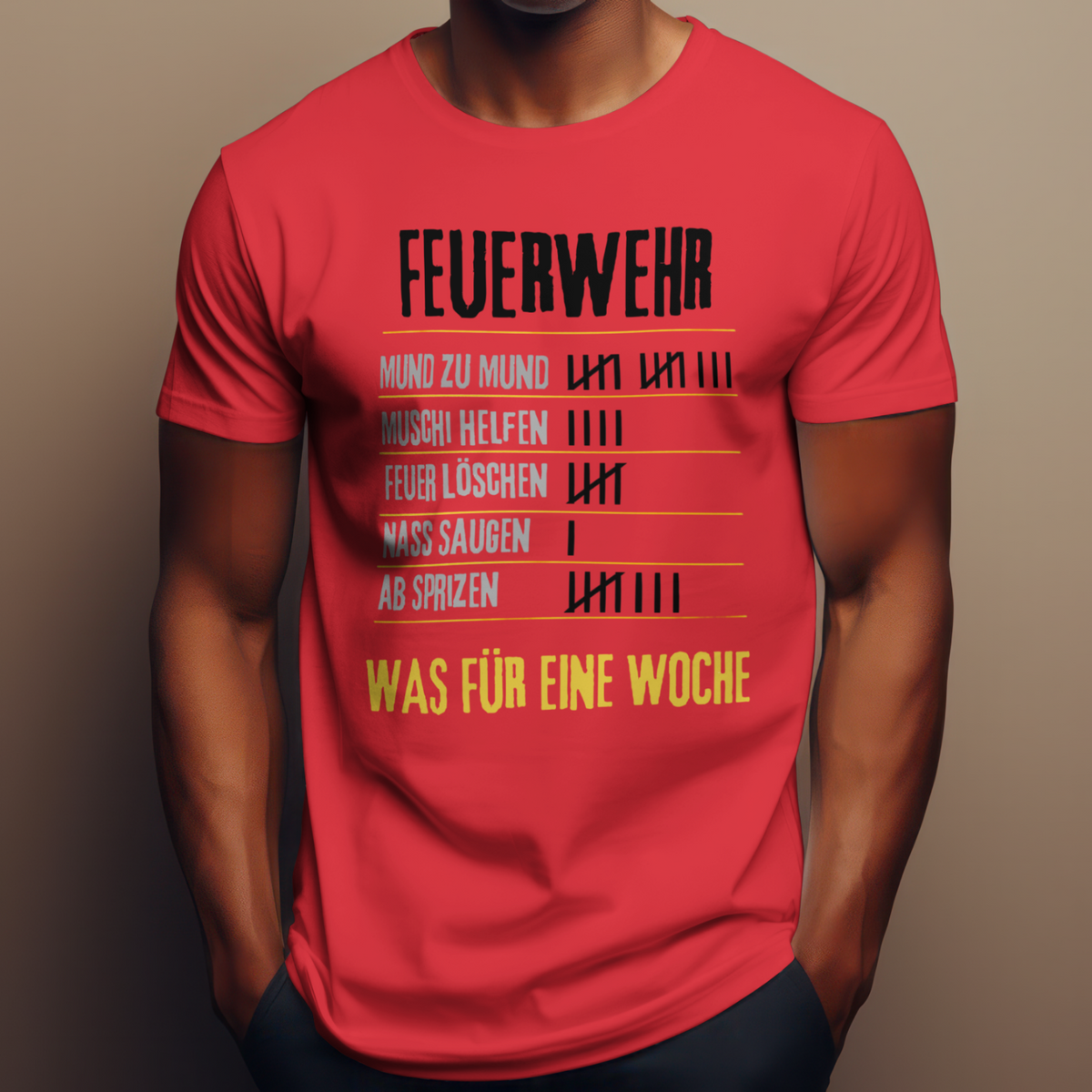 Feuerwehr T-Shirt „Strichliste“ Unisex