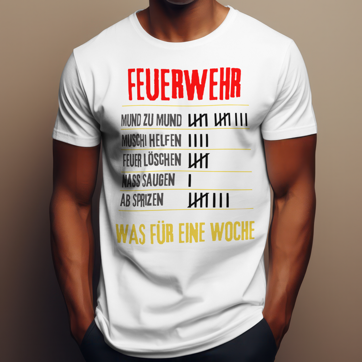 Feuerwehr T-Shirt „Strichliste“ Unisex