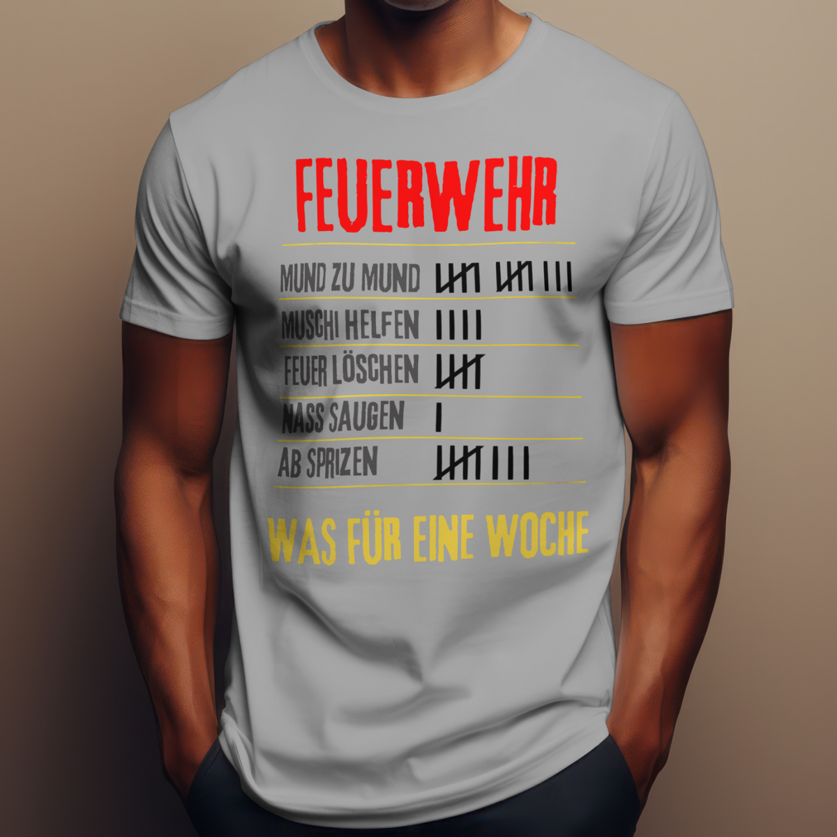 Feuerwehr T-Shirt „Strichliste“ Unisex
