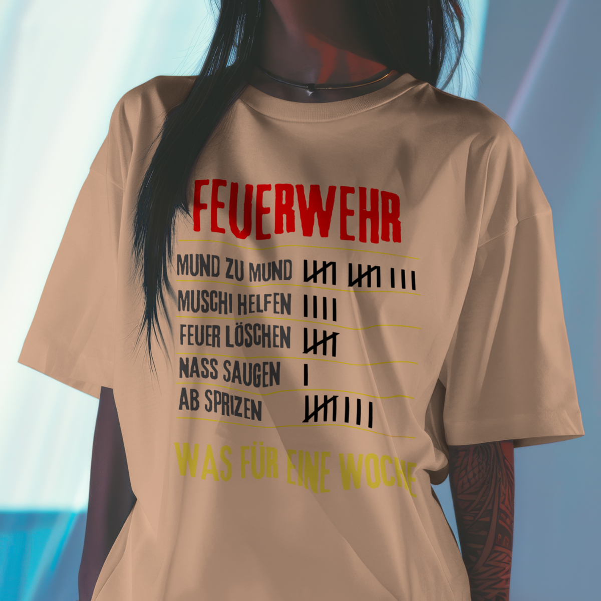Feuerwehr T-Shirt „Strichliste“ Unisex