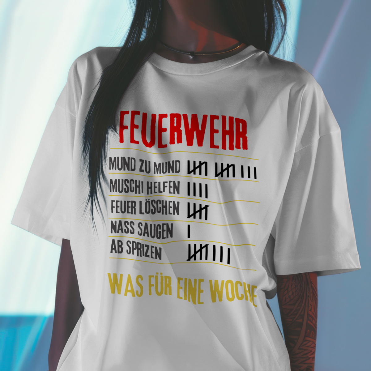 Feuerwehr T-Shirt „Strichliste“ Unisex