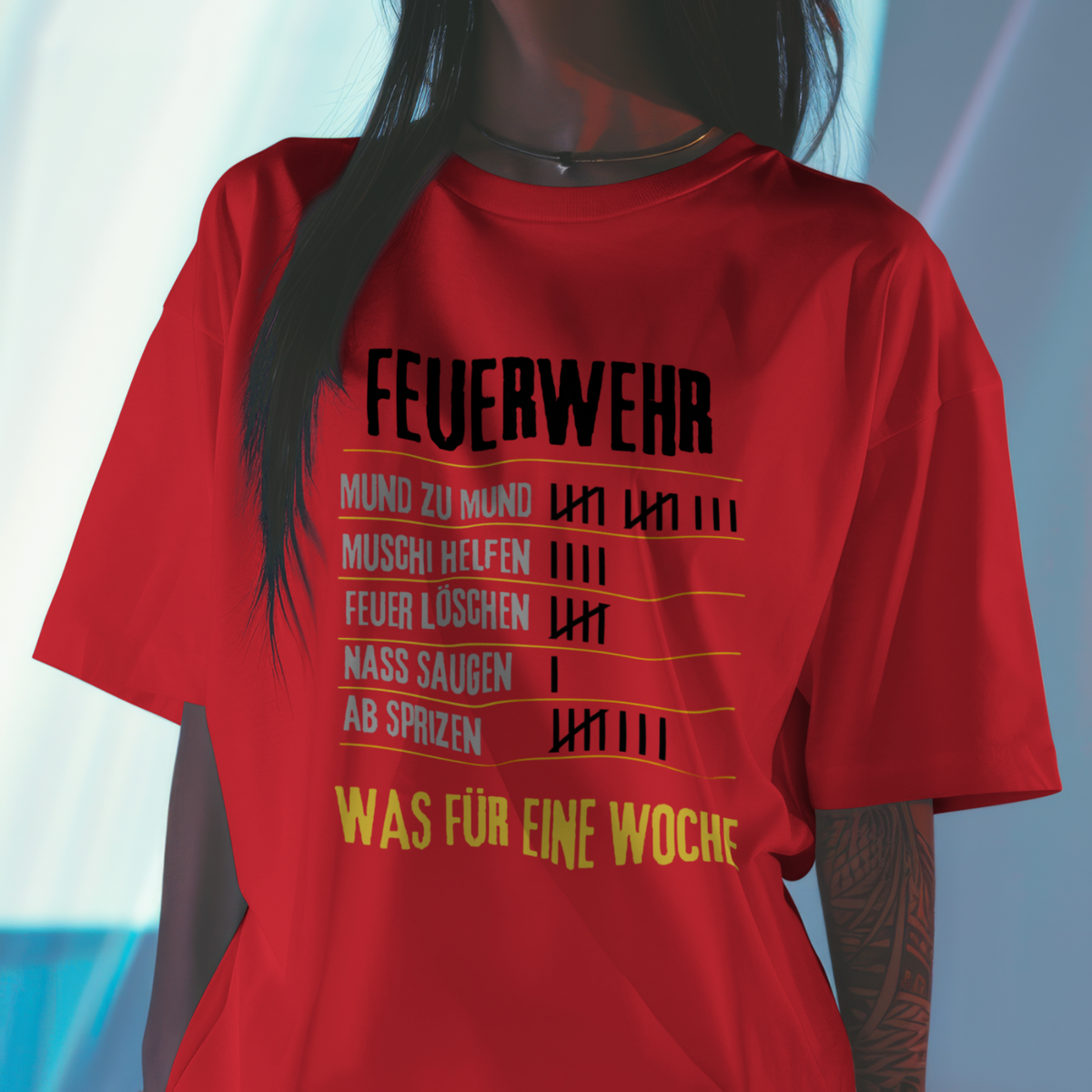 Feuerwehr T-Shirt „Strichliste“ Unisex