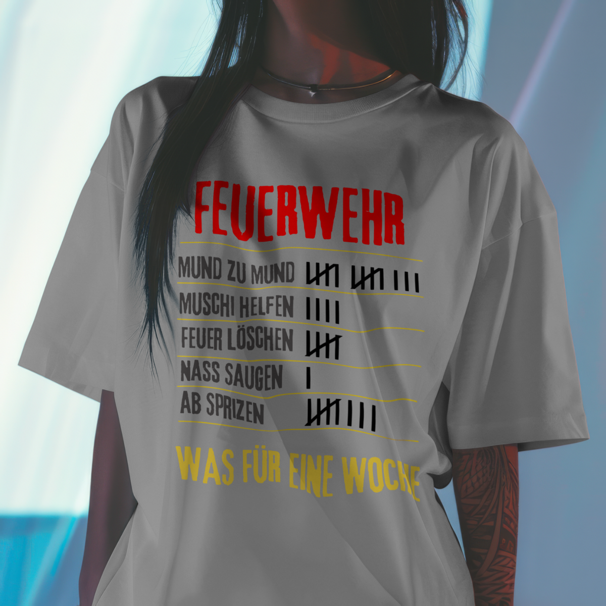 Feuerwehr T-Shirt „Strichliste“ Unisex