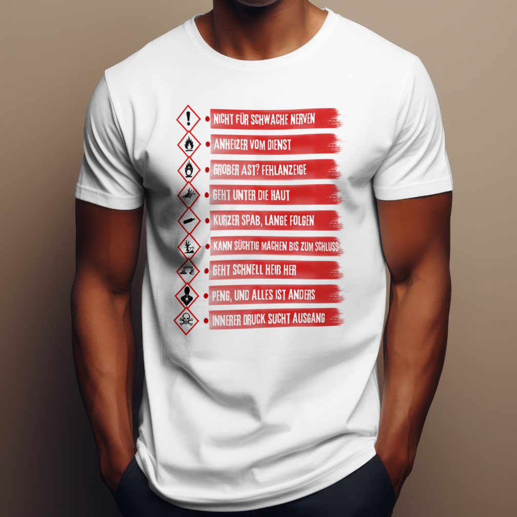 Feuerwehr T-Shirt „Warnhinweis“ Unisex
