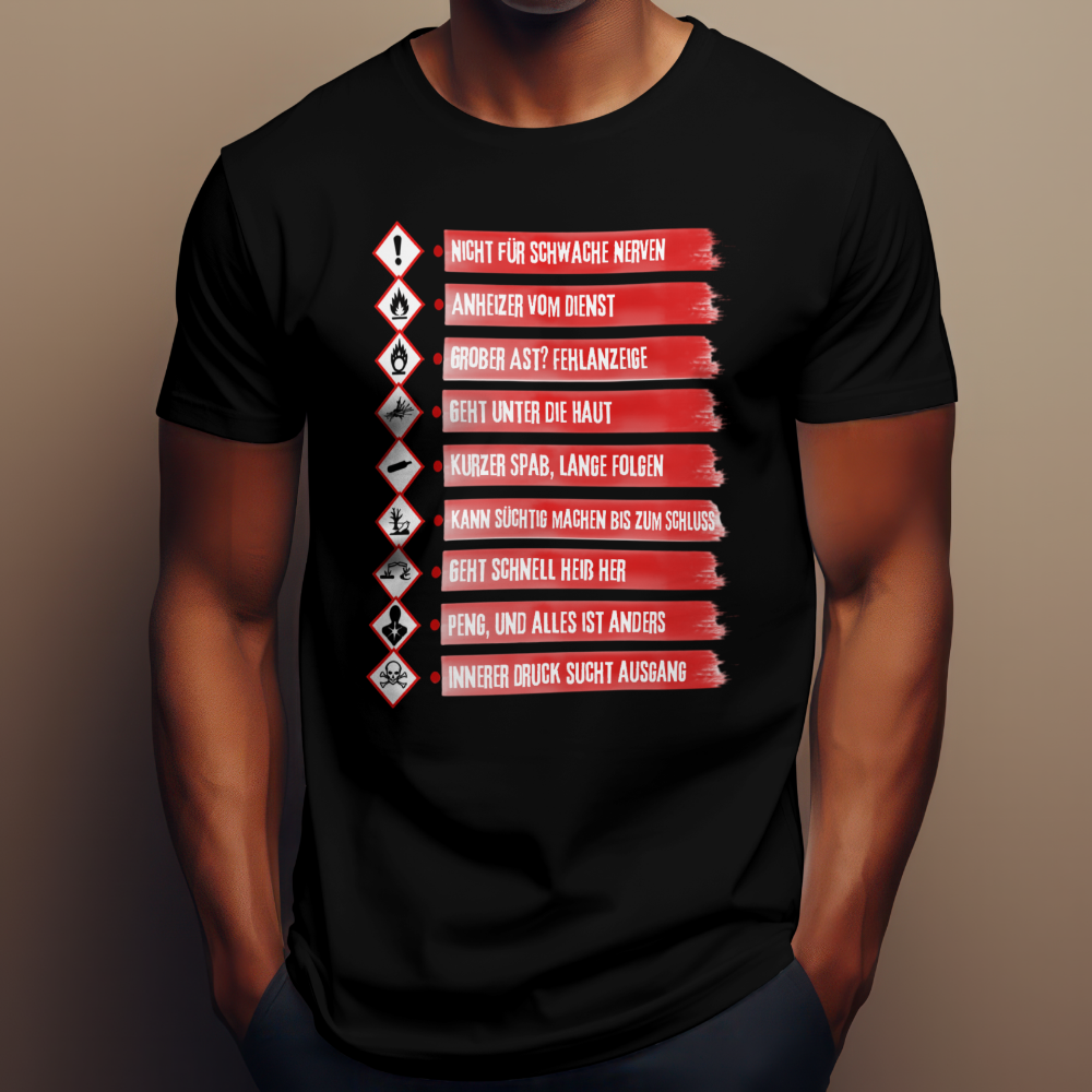 Feuerwehr T-Shirt „Warnhinweis“ Unisex