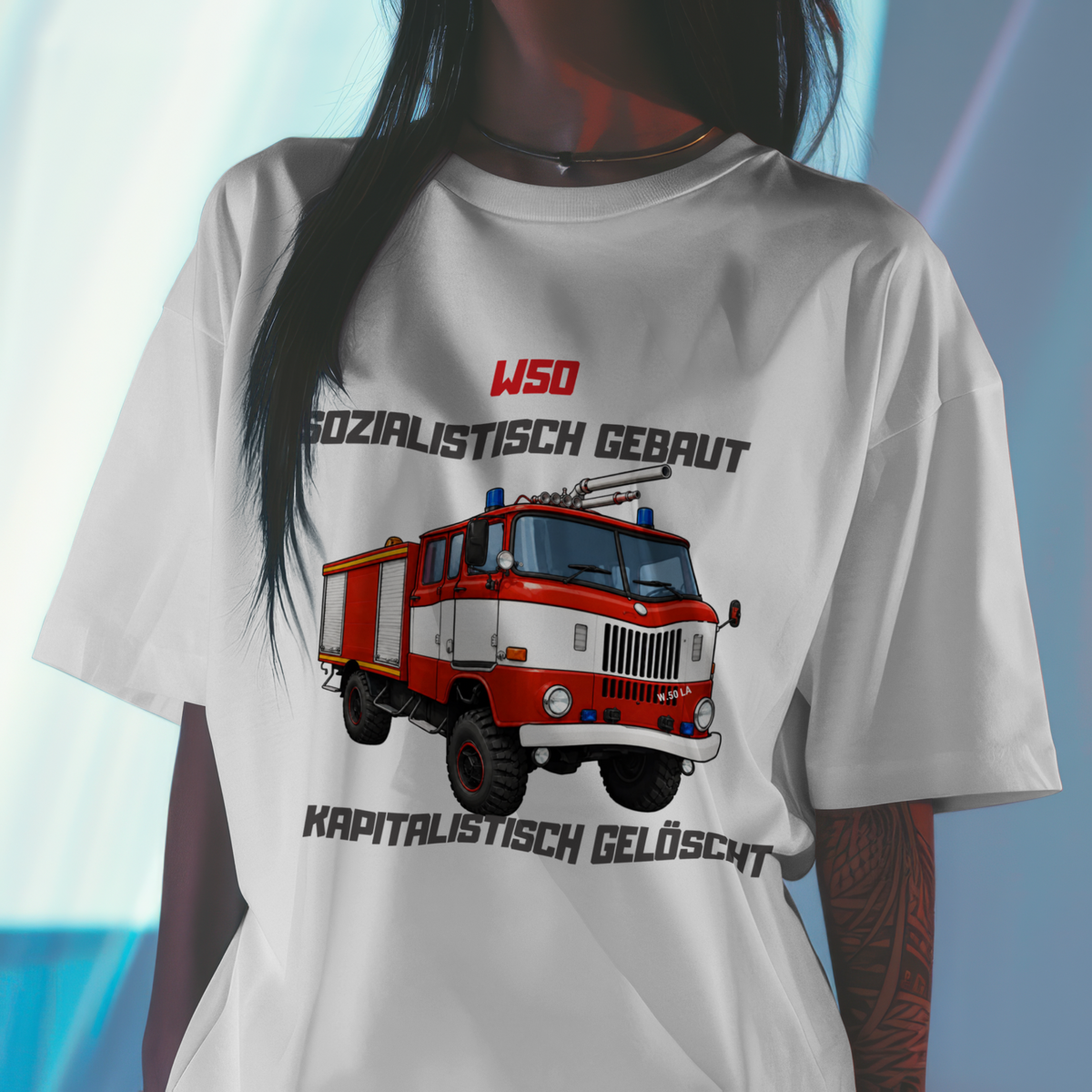 W50 Feuerwehr T-Shirt Unisex mit Ostalgie-Spruch