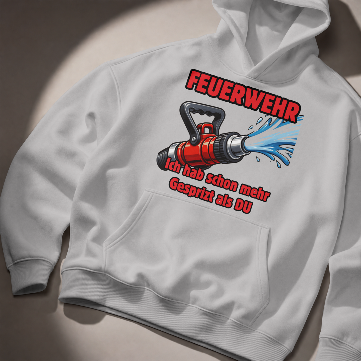 Feuerwehr Hoodie „Strahlrohr“ mit Spruch