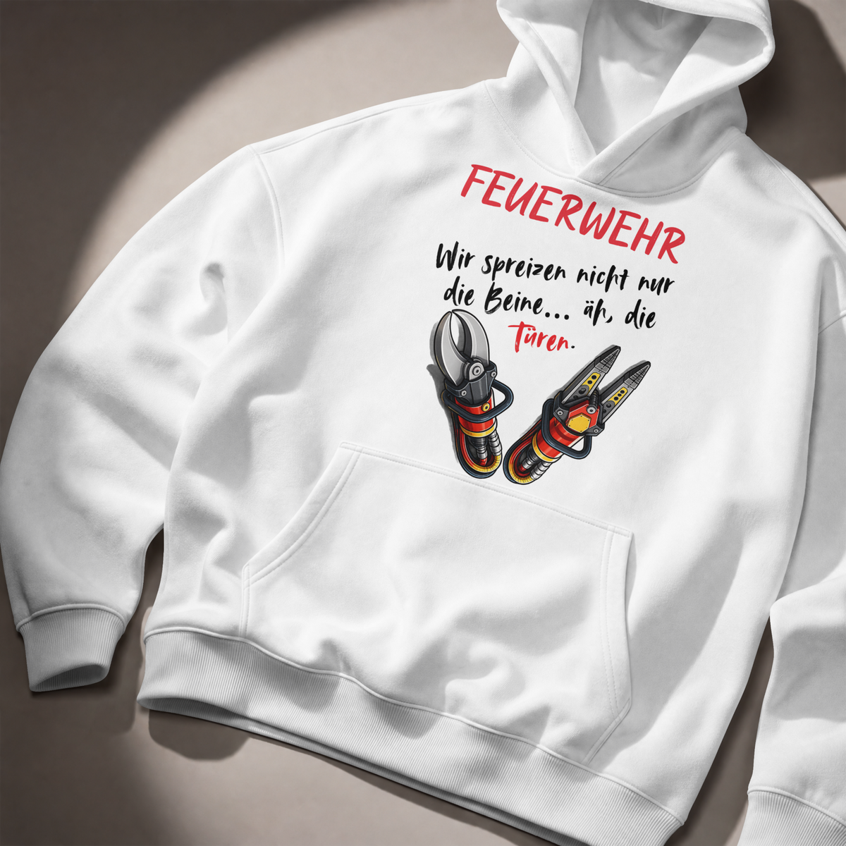 Feuerwehr Hoodie „Schere & Spreizer“ mit Spruch