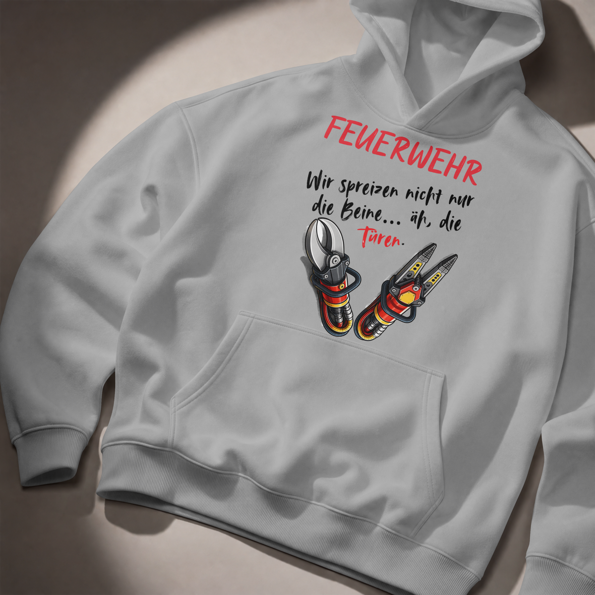 Feuerwehr Hoodie „Schere & Spreizer“ mit Spruch