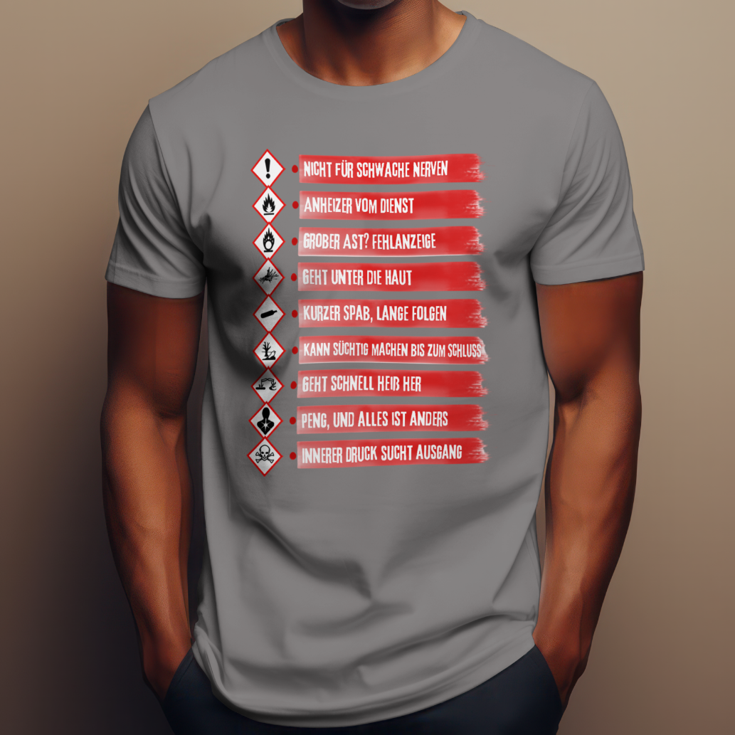 Feuerwehr T-Shirt „Warnhinweis“ Unisex